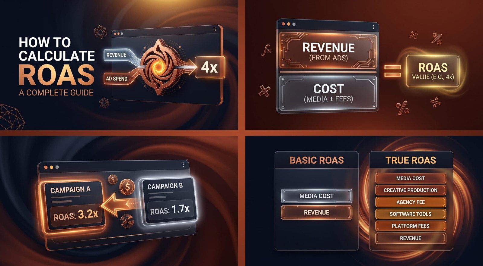 How to calculate ROAS — return on ad spend formula illustration